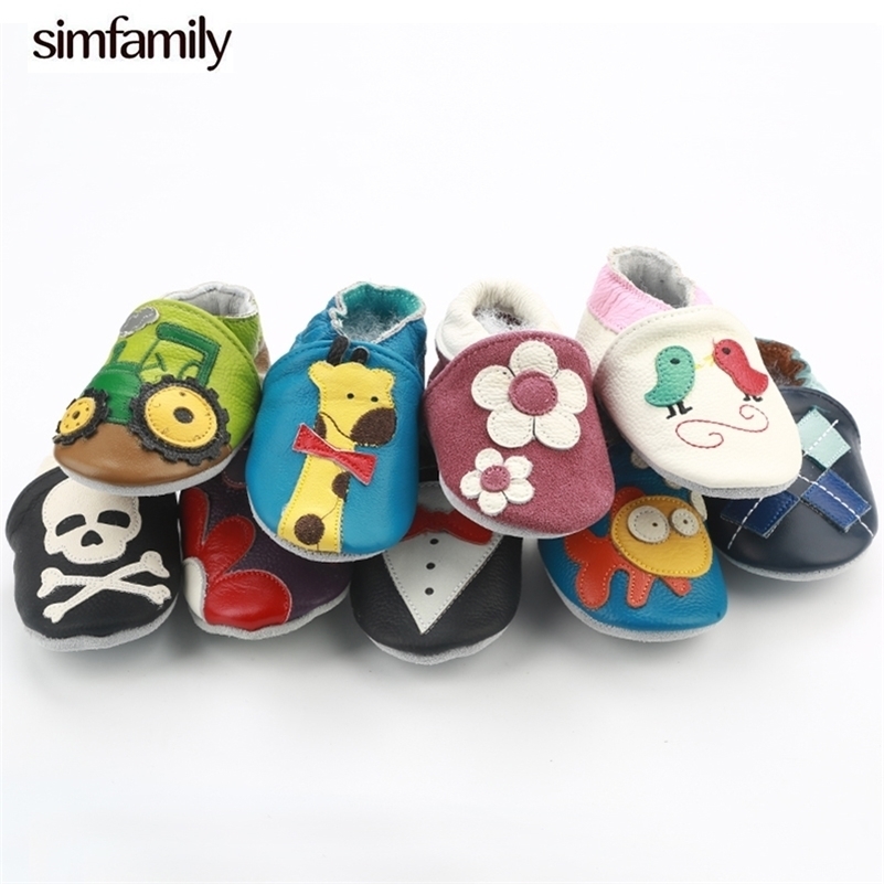 

[simfamily]Newborn Boys Girls Soft Genuine Leather Antislip Baby Shoes First Walkers Baby Moccasins 0-24Months Carton Skid-Proof 201222, No40