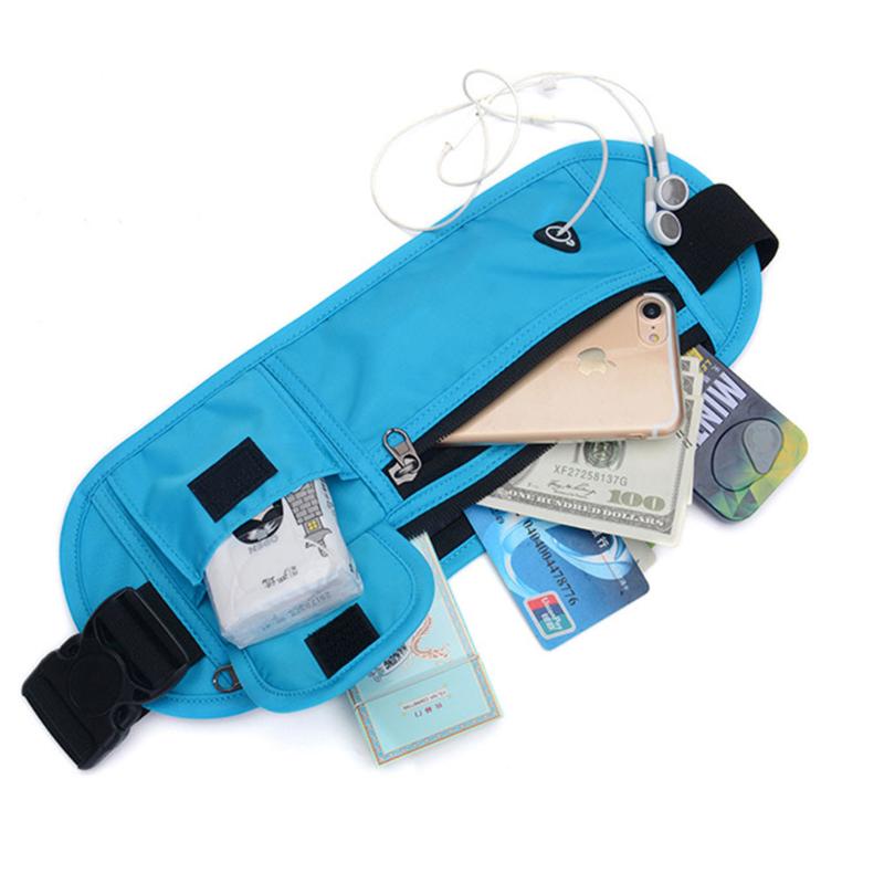 

Anti-Thief Waist Bag, Sports Pack, Zipper Multi-Functional Outdoor Shoulder Slant Earphone Hole Chest Bag, Sky blue