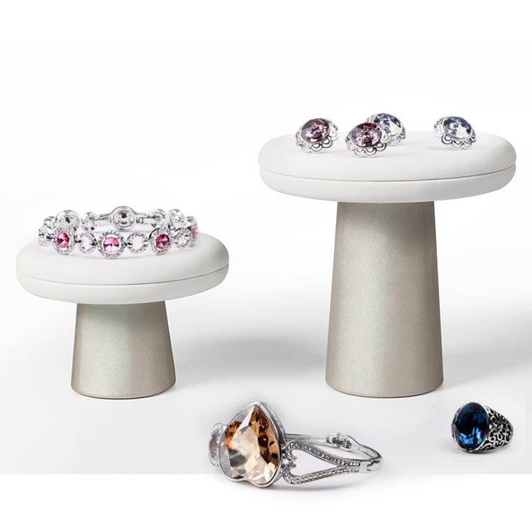 

Creative mushroom brushed PU leather jewelry display props ring bracelet display stand simple cute jewelry