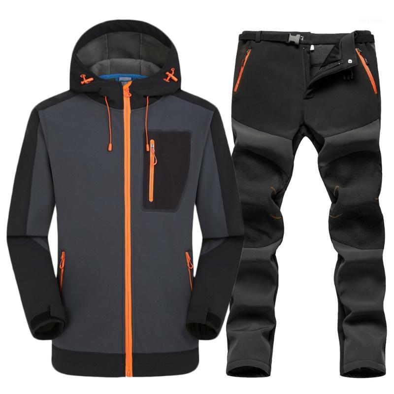 

Men's Softshell Hiking Fleece Sets Outdoor Waterproof Windbreaker Jackets Pants Thremal Warm Coat Ski Male Trousers1, Black pants