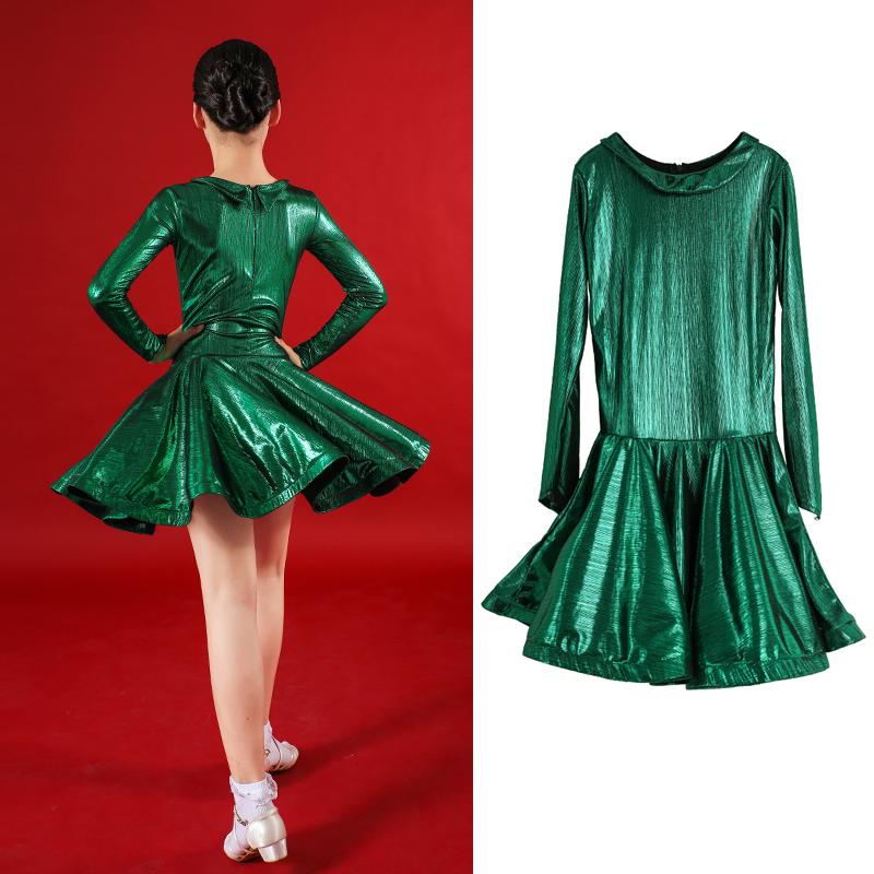 

Autumn and Winter Children Long-Sleeve Latin Dance Clothing Kids Girls Dresses Stage & Dance Wear Clothing Latin Dress, As pic