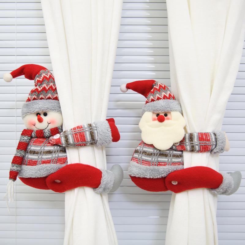 

Christmas curtain buckle cartoon doll decoration hotel restaurant decoration Santa Claus / elk / snowman buckle window pendant