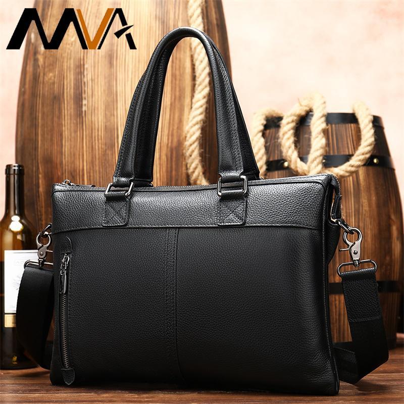 

Mens Leather Bags Genuine Leather Men Briefcase Bag For 13.3" Laptop Business Bag Handbag Men Briefcases bolsos para hombre 80251, 8025a2black