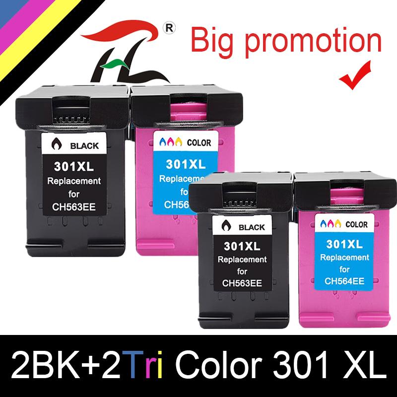 

HTL 4PK 301XL Cartridge Compatible for 301 xl 301 Ink Cartridge for Envy 5530 Deskjet 2050 2540 2510 1000 1050 printer