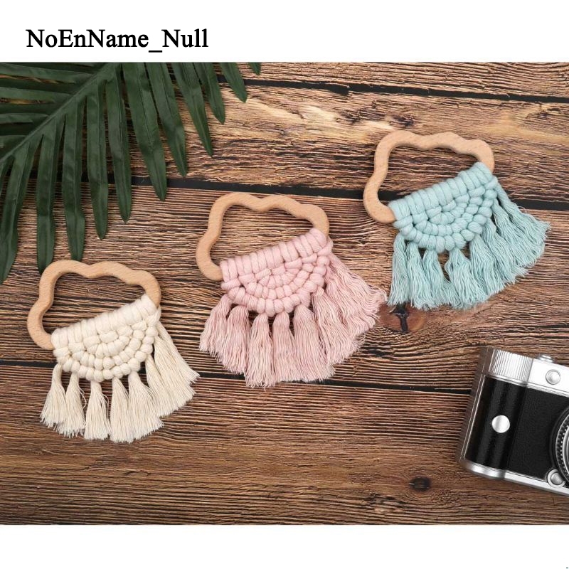 

Handmade Baby Wooden Teething Cloud Eco-Friendly Organic Wood Rattle Ring Chewable Bracelet Infant Teether Toys Q1214