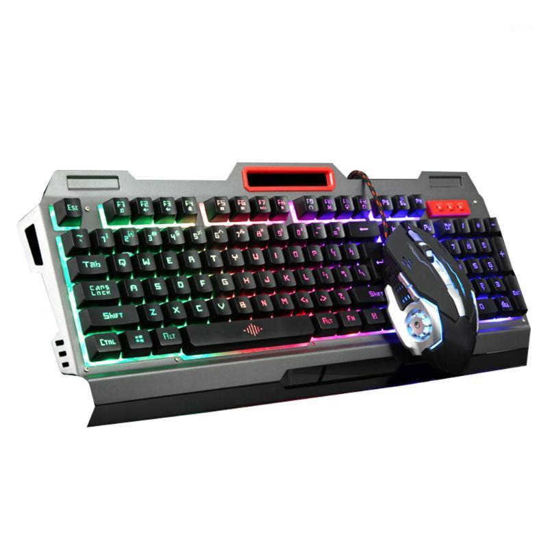 

3D Buttons RGB Backlight Keyboard Mouse Kit USB Wired Mechanical Touching Gaming Keyboard Mouse Combo Computer Keypad Mice Set1
