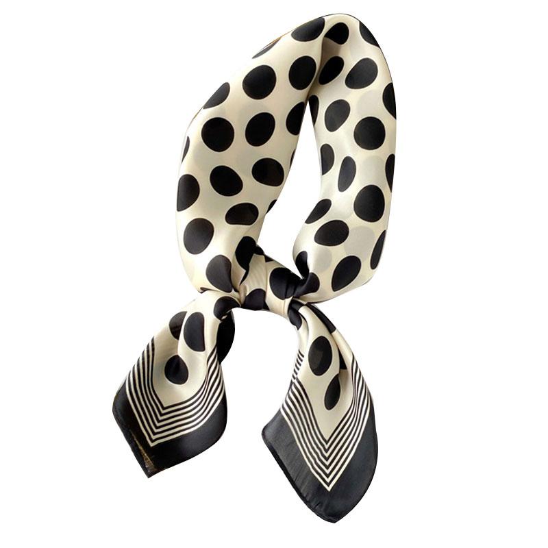 

Dot Printed Female Square Scarf Bandana Shawls Wraps Neck Scarves Silk Satin Hair Scarf Office Lady Hair Tie Band Neck Scarves
