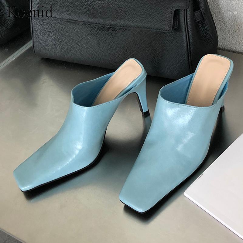 

Kcenid 2020 New autumn women pumps shoes fashion heel mules slippers elegant square toe high heels pumps ladies party shoes1, White