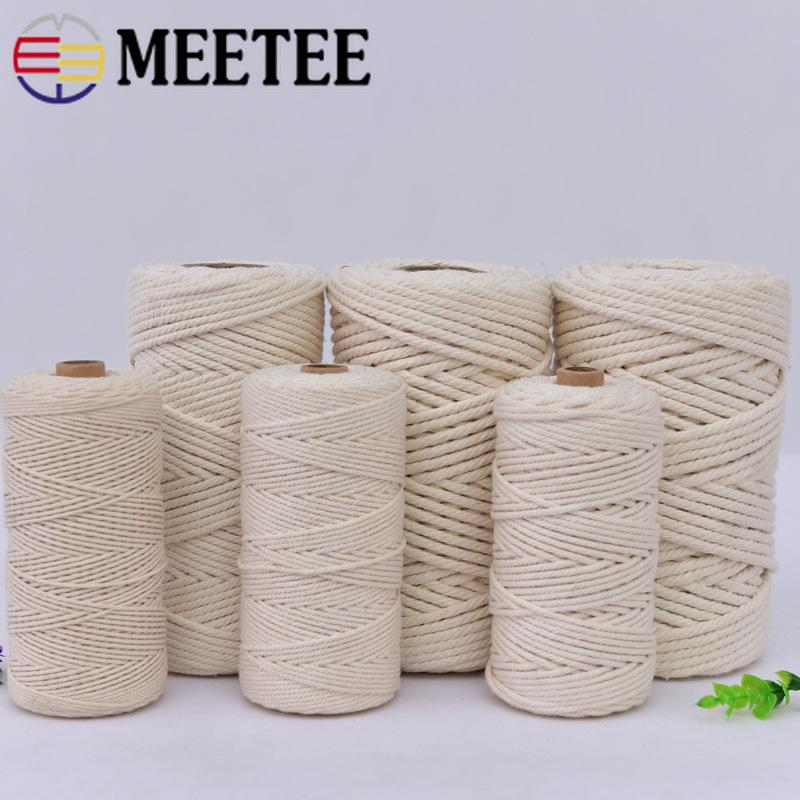 

100M 1/2/3/4/5mm Cotton Cord Natural Beige Macrame Rope Twisted String Twisted Cords DIY Home Decorative Tapestries Knitting, 1mmx100m