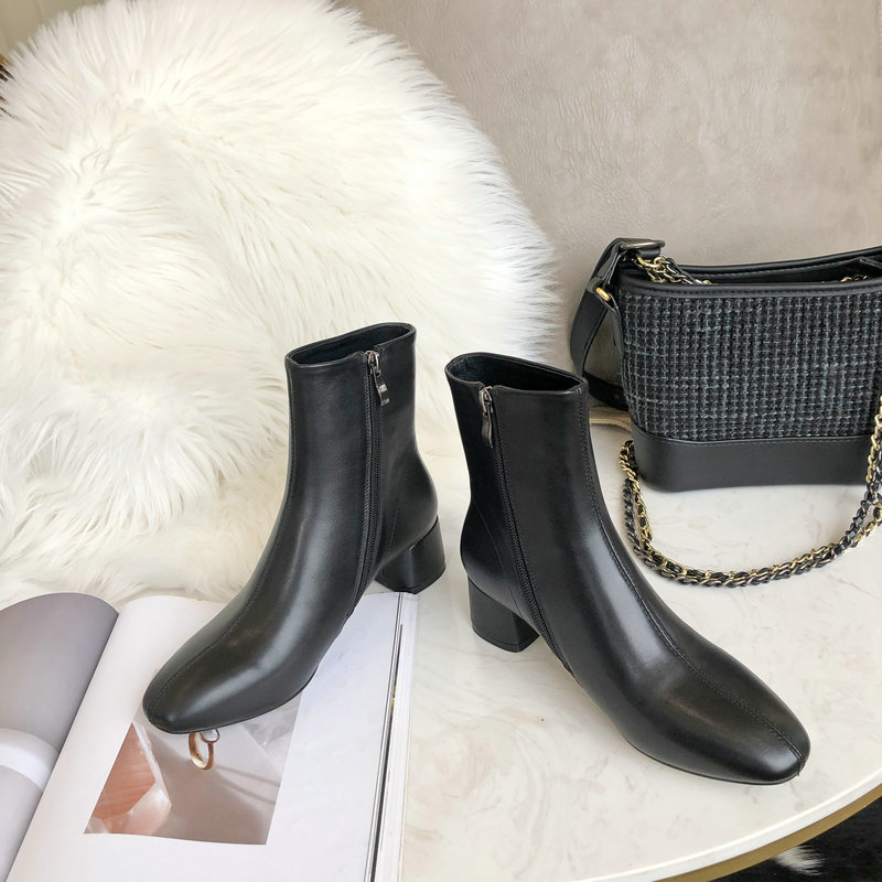 

2021 New Fashion Concise Side Women Boots Autumn Winter Thick High Heels Pumps Party Working Newest Shoes Woman 8dag, Brown