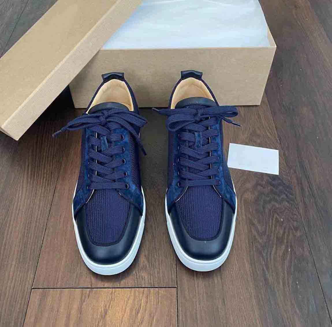 

Men's Junior Shoes Sneakers Reds sole spiked Low tops Sneaker Rantulow Orlato Spikes Juniors Genuine leather outdoor trainers men walking Factory Wholesale