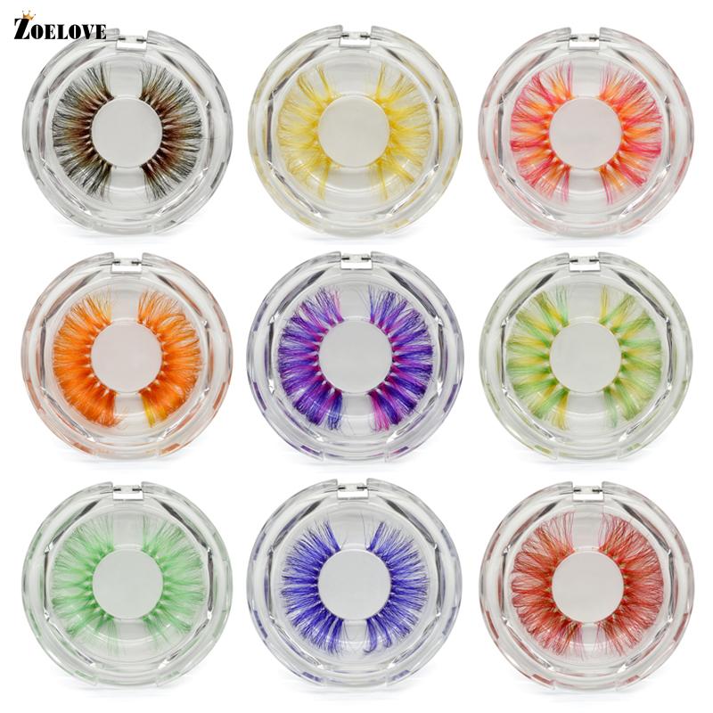 

25mm Lashes Mink Eyelashes In Bulk Colored Lash Wholesale Color Eyelash Dramatic False Eyelashes Colorful 5D Mink Lashes Vendors