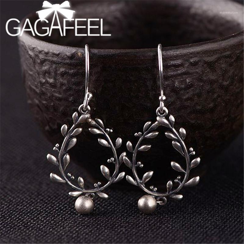 

GAGAFEEL Thai Silver Retro Leaves Dangle Earring Fancy Leaf Design Large Boho Earings S925 Sterling Silver for Women Jewelry1