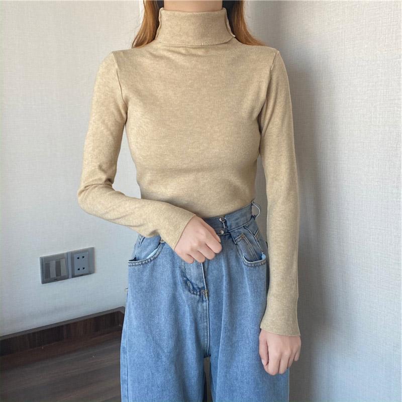 

Women' Sweater Wool Pullover Women Turtleneck Sweaters Female Woman Sweater white, Black