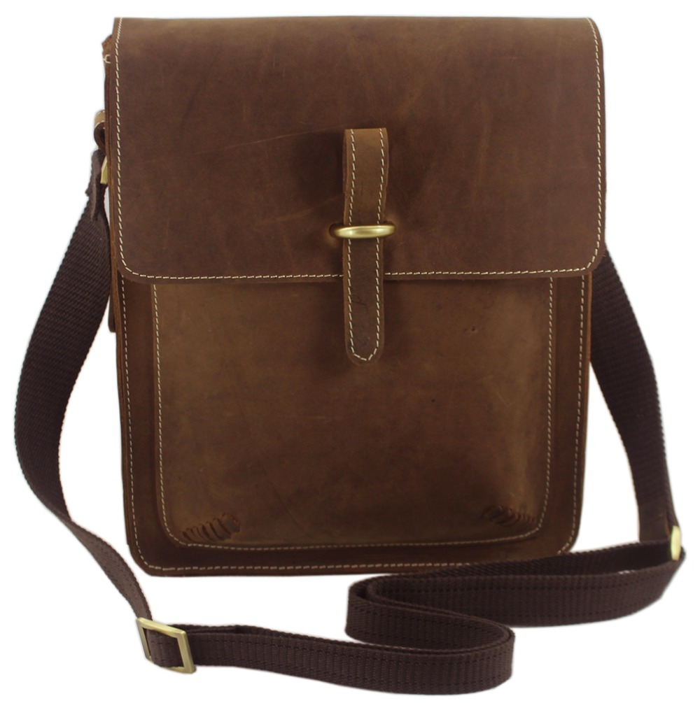 

New 2020 Fashion Mad Horse Shoulder messenger bag Leather Men's Genuine Man's Casual Sling Briefcase M133 #