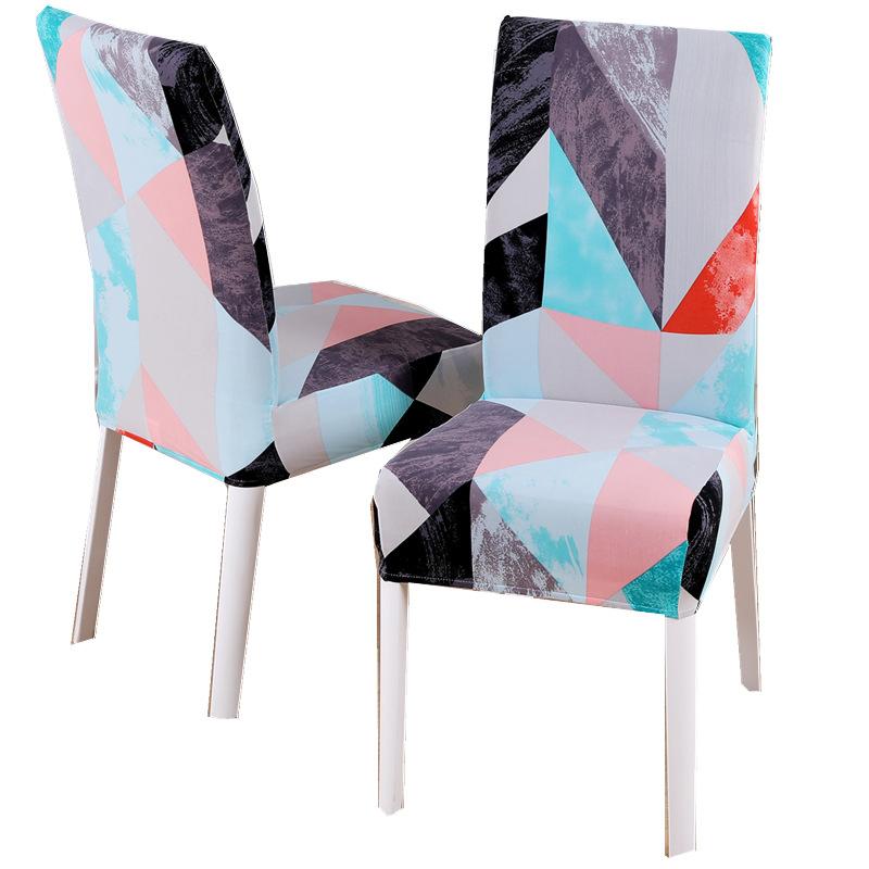

Geometric Pattern Chair Cover With Back Modern Elastic Dining Chair Covers Home Decor One-Piece Anti-Dirty Kitchen Seat Case Sli