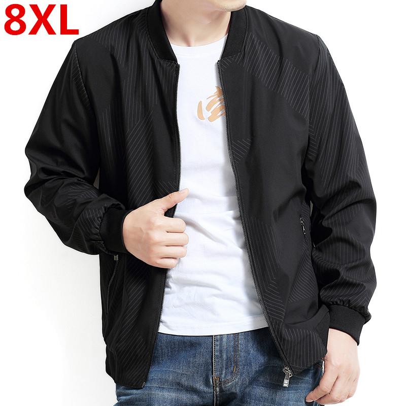 

8XL 6XL Spring Autumn mens jackets and coats Casual Mens Jackets Plus Size 4XL jaqueta masculina Sportswear Bomber Jacket homme, Black