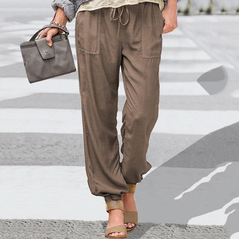 

Chic Loose Pants Women Soft Harem Pants Breathable Slim Ankle Length Korean Leisure Hallen Casual Trousers#31, Khaki