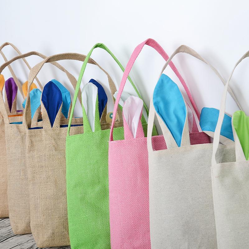 

Jute Easter Ear Gift Bag Ear Burlap Tote Bag Storage Canvas