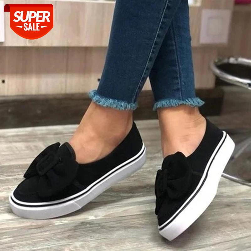 

New Women Bowtie Flat Loafers Autumn Ladies Slip On Plus Size 35-43 Comfort Shoes Female Platform Flock Fashion Footwear #Hn2U, Beige