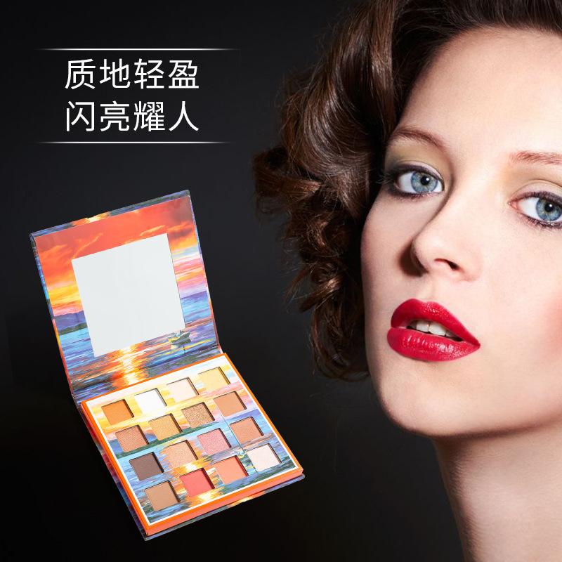 

TLM/tai safron Earth Matte Pearly Lustre Eyeshadow Compact Multi-color Waterproof Domestic Makeup 16-Color Eyeshadow Compact, As pic