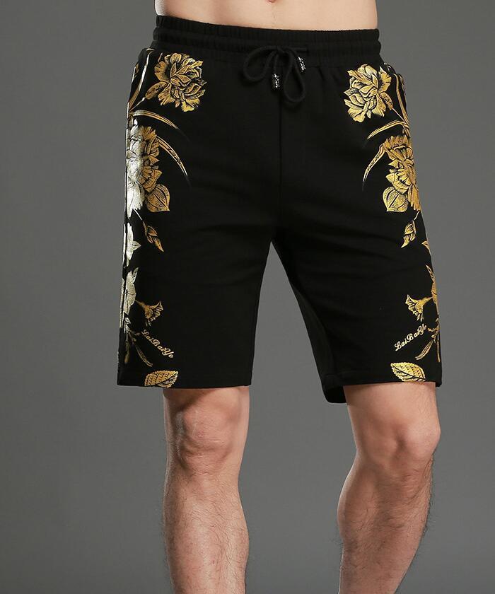 

of Men's Shorts High Quality 100% Cotton Printing Short Men Casual Clx1, Black