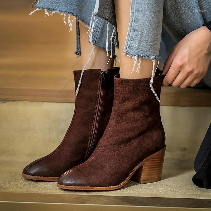 

2020 New Vintage Women Boots Low Heels Buckle Cowboy Mid-Calf Boots Fashion Casual Platform Shoes Plus Size 34-43 Ankle1, Black