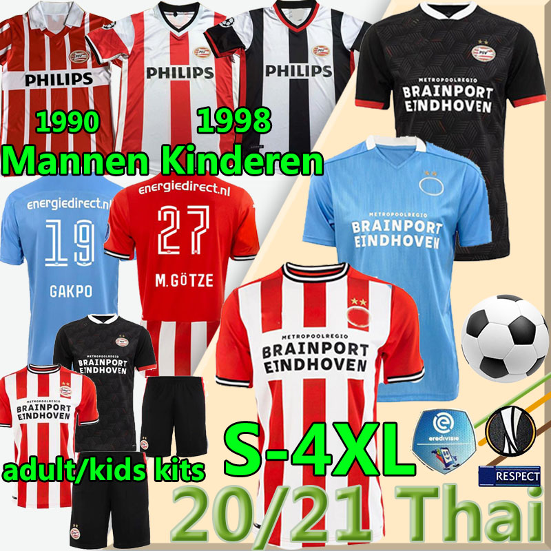 

4XL PSV EINDHOVEN soccer jersey 2020 2021 GÃ¶TZE MALEN GAKPO IHATTAREN ZAHAVI Retro 1990 1998 Home Away Men Kits Kids football shirts Uniform, Black;yellow