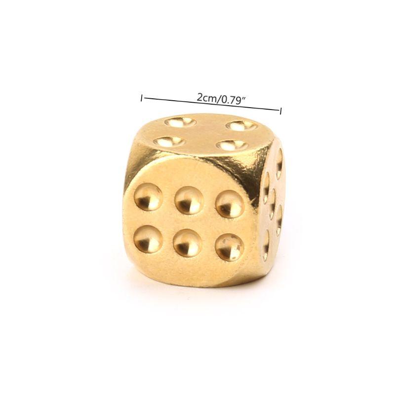 

1pc Solid Polished Brass Dice 20mm Metal Cube Poker Bar Board Game Gift