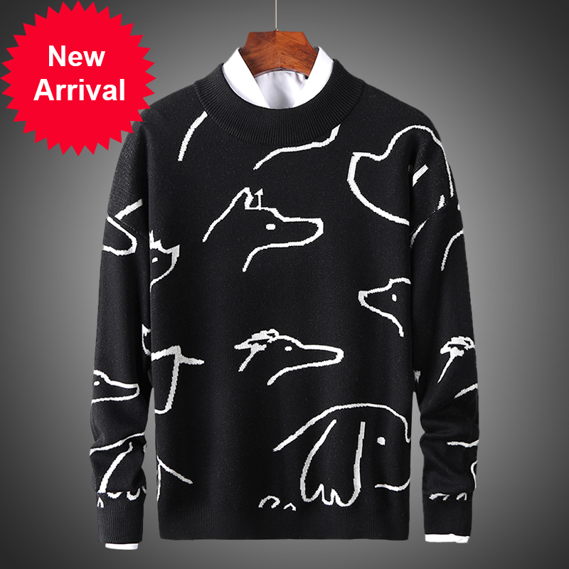 

2020 casualty the striped neck fine fit autumn knits of men new male sweater pull homme M-3XL, Bl903 blue