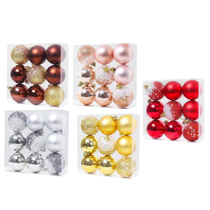 

18Pcs Christmas Tree Decor Ball Hanging Decor Festival Hanging Ball Christmas Balls Ornaments with Rope