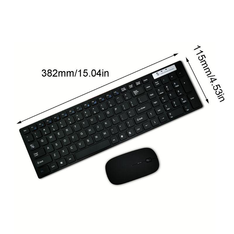 

2.4G Wireless Keyboard and Mouse Set for Laptop PC Computer Silent Ultra-thin A6HE