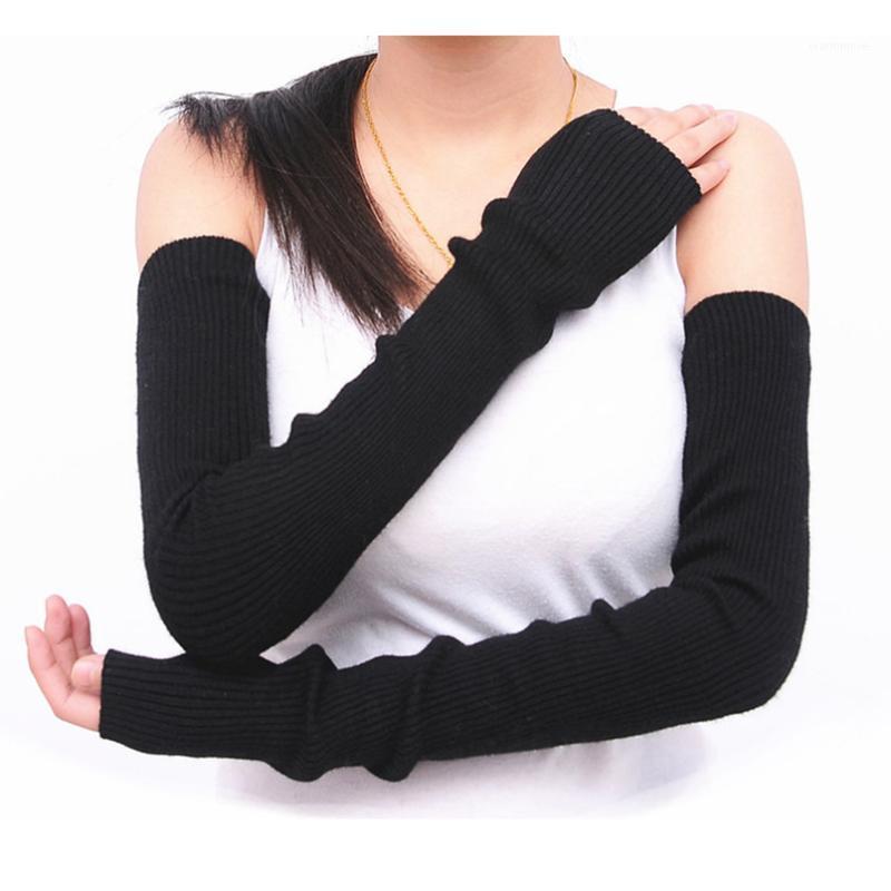 

Cashmere Arm Sleeve Women Winter Lengthened Arm Guard Half Finger Gloves Sleeve Knitted Woolen Thick Warm Fake Sleeves1