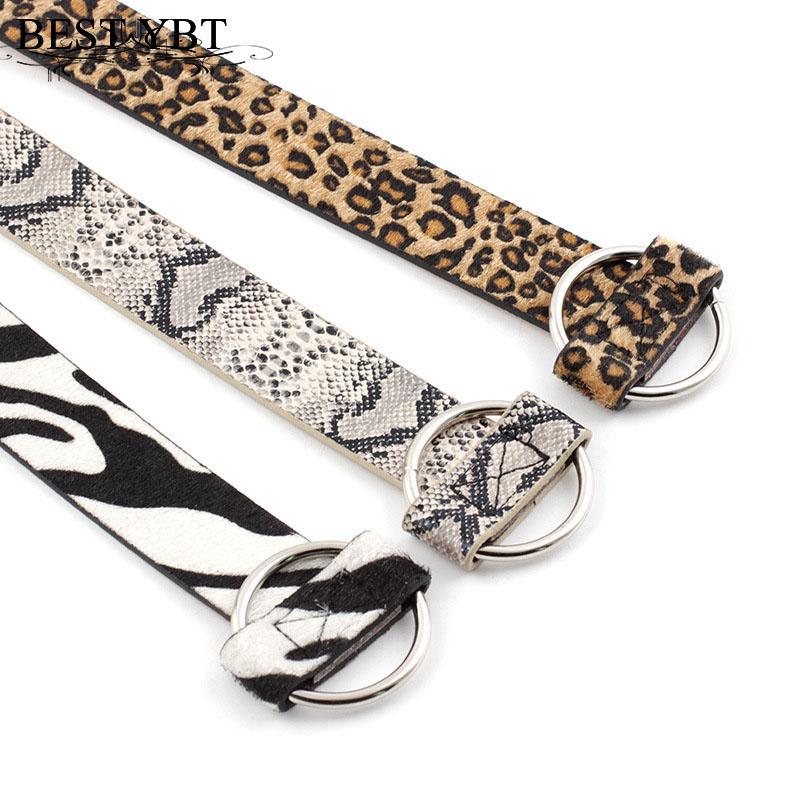 

Best YBT Imitaton Leather Women's Belt Alloy Smooth Round Buckle Belts Creative Casual Youth Fashion Pattern Belt For Jeans, Black