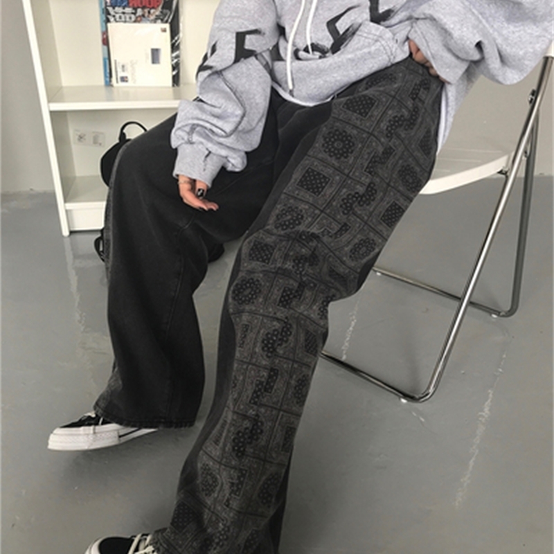 

Chunky 2021 New Straight Street Wear Kpop Jeans Woman Clothes 7ac6 22KO, Black