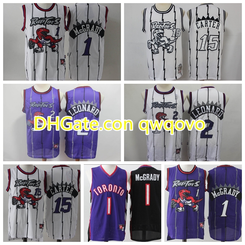 

NBA Toronto Raptors 1 Tracy McGrady 2 Kawhi Leonard Purple and White Jersey, Black