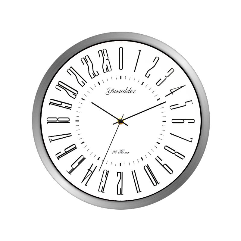 

Newest 24 Hour Dial Design 2 Living Room 12 Inches Metal Frame Modern Fashion Decorative Round Wall clock