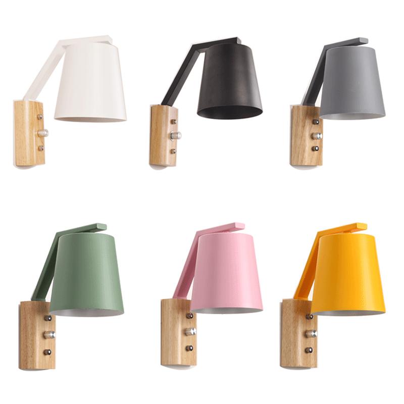 

Modern Wall Lamp Wood Iron Bedside Wall Lighting Sconces for Living Room Bedroom Background Aisle Lamp mx4161530