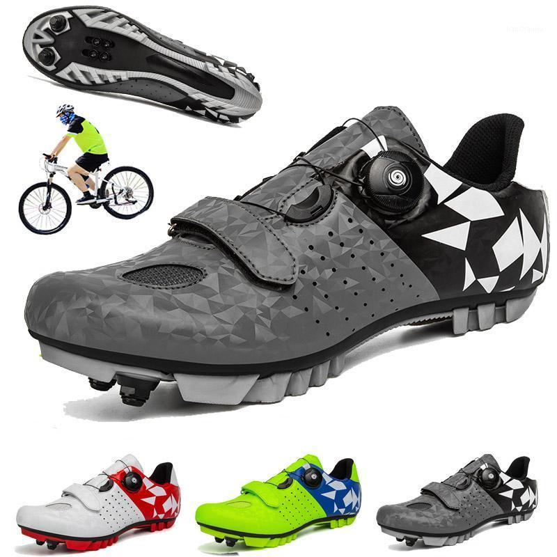 

Men MTB Cycling Shoes Outdoor Sports Self-locking Professional Road Bike Sneakers Racing Women Bicycle Shoes Cleat Mountain SPD1, A201 green