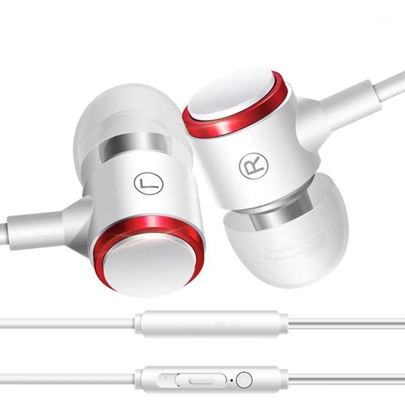 

Mobile phone subwoofer in-ear metal sports music phone wire headset extra bass straight line wire earphone with Mic1