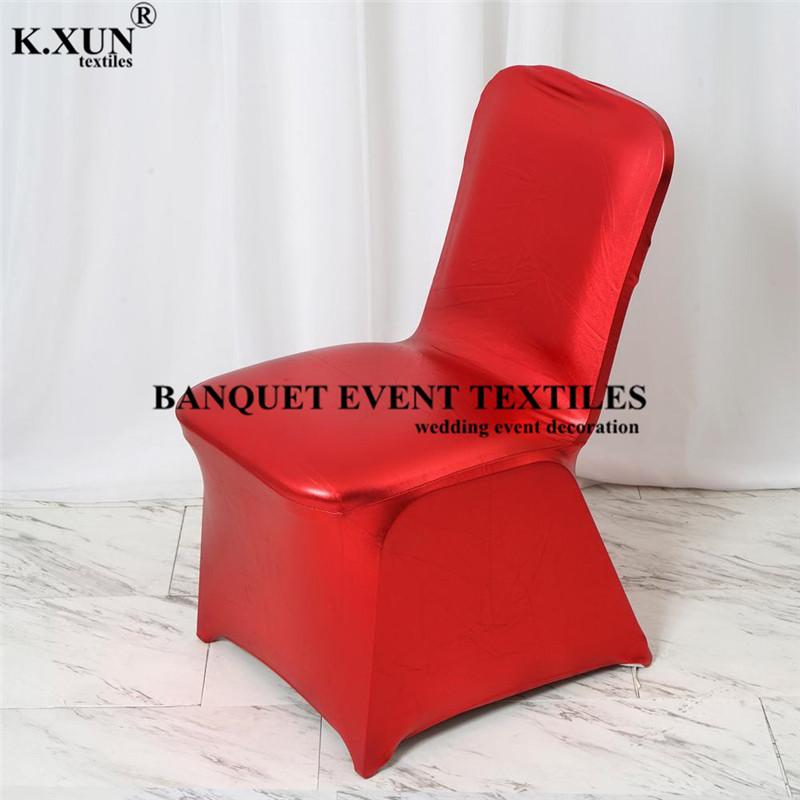 

Gold Silver Color Metallic Bronzing Spandex Chair Cover For Wedding Event Party Hotel Decoration