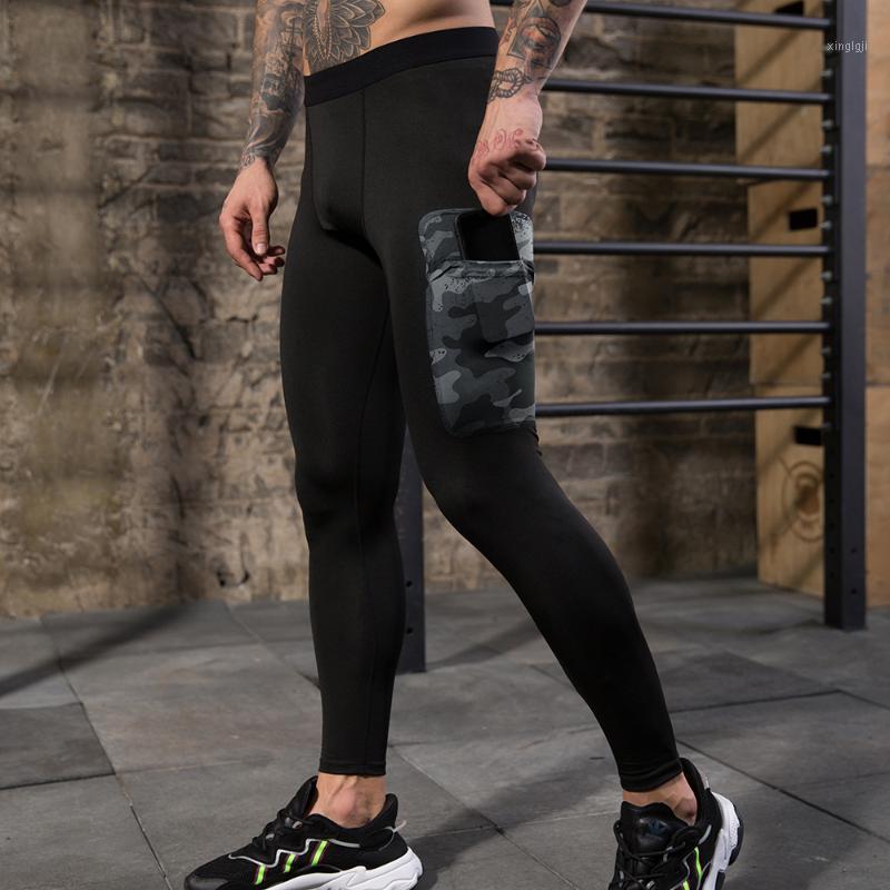 

Sportswear For Men Running Training Sports Soccer Trousers Fitness Gym Tight Leggings Male Pocket Elastic Pants 2XL1, Beige