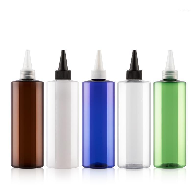 

500ml 12pcs Clear Blue Brown Plastic Pointed Mouth Cap Bottles For Jam Cosmetics Large Size Shower Gel Container Pet Bottles1