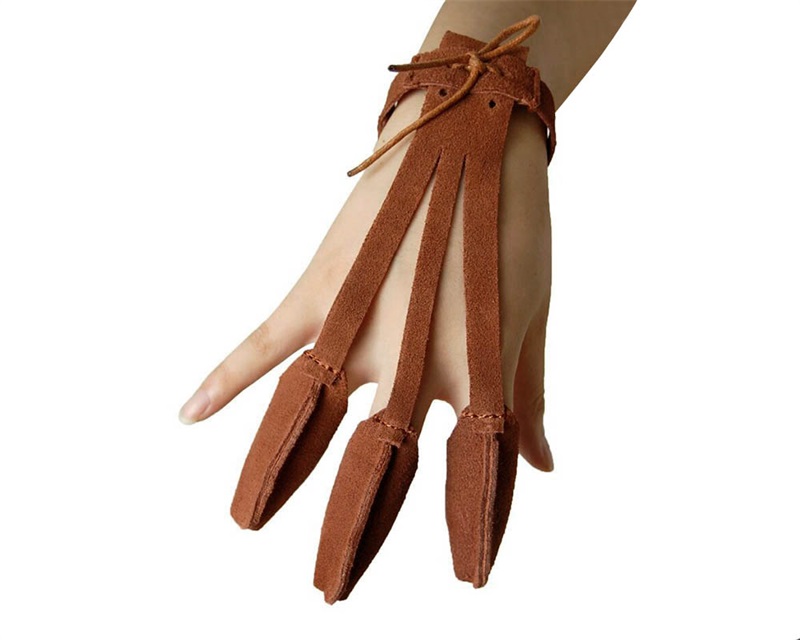

New Archery Protect Glove 3 Fingers Pull Bow arrow Leather Shooting Gloves