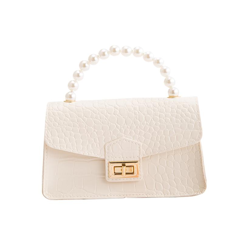 

Hot Sale Ladies Pearl Lock Chain Small Square Bag One Shoulder All-match Messenger Bag Women's Hand Bags For Women, Black