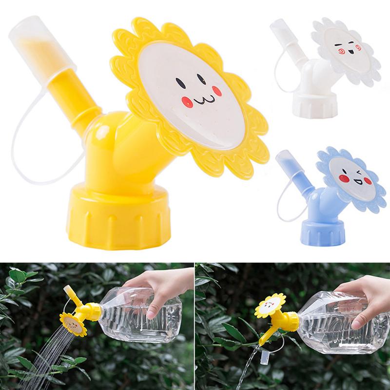 

Cute Double Head Household Sprayer Flower Sprinkler Nozzle Irrigation Vegetables PP Portable Gardening Tool Waterer, Yellow