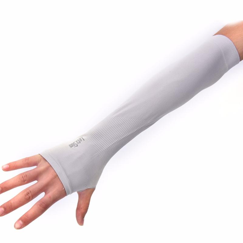 

1Pair Cooling Arm Sleeves Cover UV Sun Protection Golf Bike Riding Cycling Athletic Sport Protection Skins Outdoor Sports, White no finger
