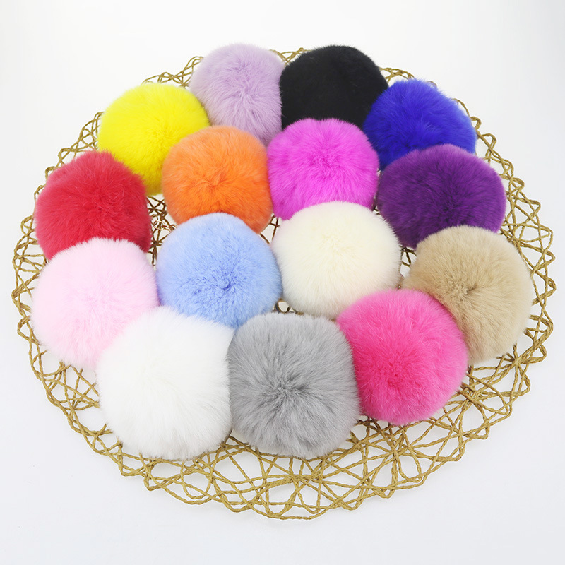 

Artificial Rabbit Fur Ball Plush Fuzzy Fur Key Chain POM POM Keychain Car Bag Keychain Key Ring Pendant Jewelry Party Gift