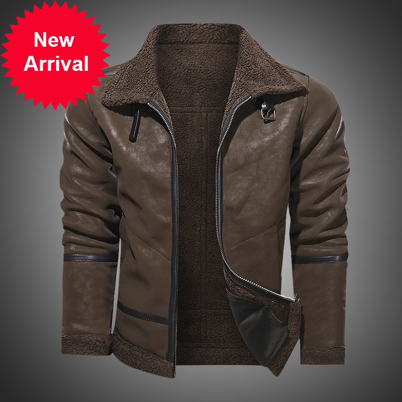 

Winter thick men of the motorcycle woolen jacket outerwear warm fur coat men' leather jackets designer clothing, Mgh01black