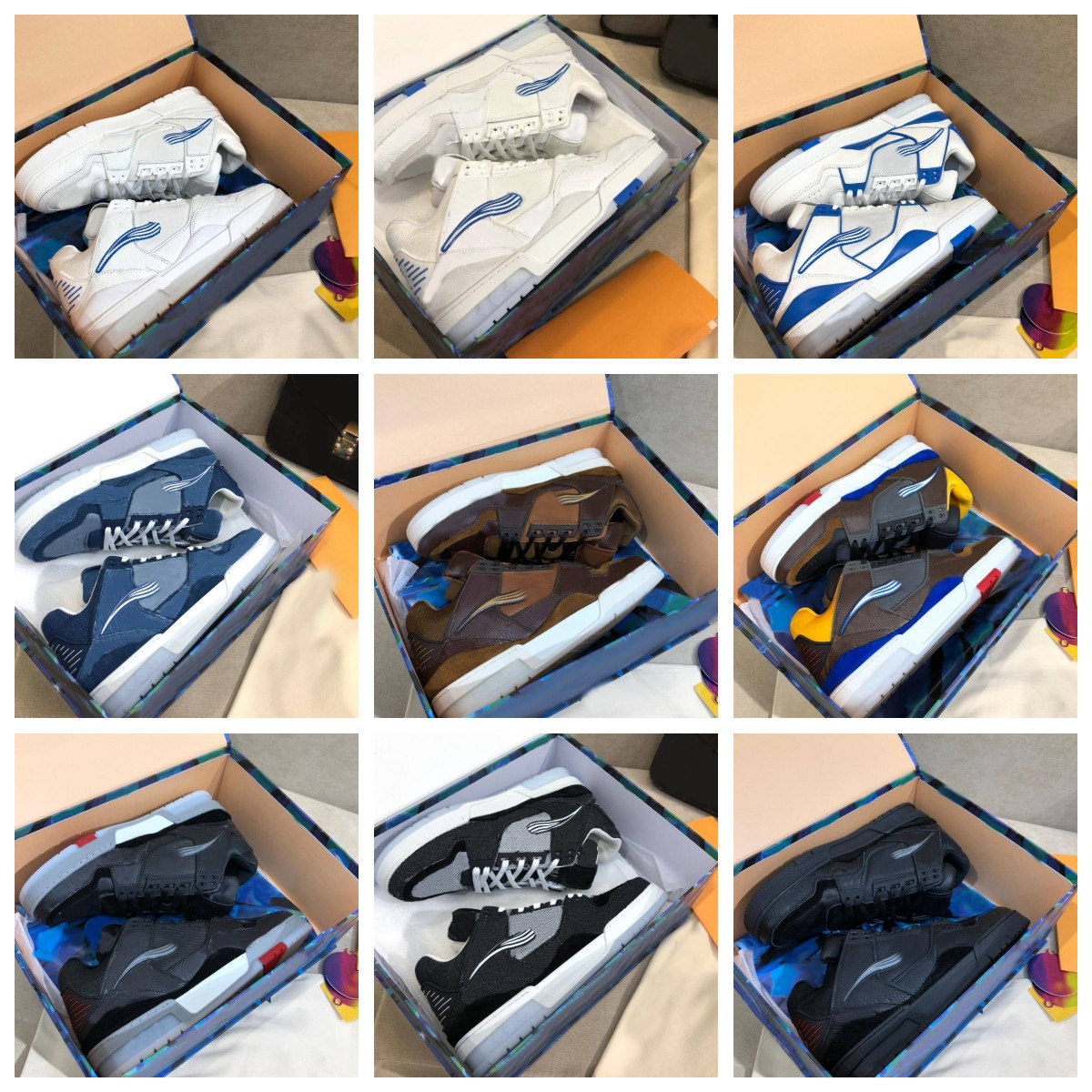 

2020 men sports shoes Trainer sneakers TPU combination large sole leather padded foot mesh lining casual shoes size 39-45 A3, Color 5